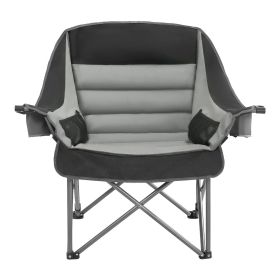 Oversized Camping Chairs, 450 lbs Heavy Duty Support, Portable Padded Folding Camp Chairs with Dual Cup Holders & Wine Glass Holders