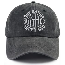 2pcs One Nation Under God Baseball Cap For Women Men, Adjustable Embroidered Wash Cotton Baseball Cap (Option: 2Pcs)