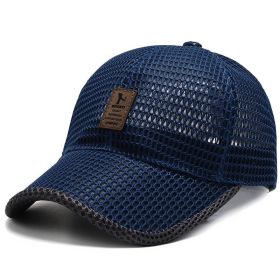 Big Eaves Summer Men's Outdoor Sunshade Sports Quick-drying Breathable Baseball Cap (Option: Blue-A-One size)