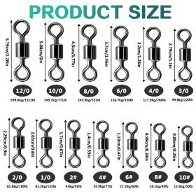 100pcs/pack Stainless Steel Rolling Swivel Connector; 30Lb-1322 Lb High Strength Fishing Rolling Barrel Swivels Fishing Tackle Accessories For Sa (size: 8/0, 551lb)