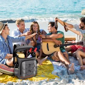 Cooler Backpack 36 Can Leakproof Insulated Cooler Backpack with 25L/6.6Gal for Picnic Camping Beach Hiking Fishing Travel (Color: as picture)